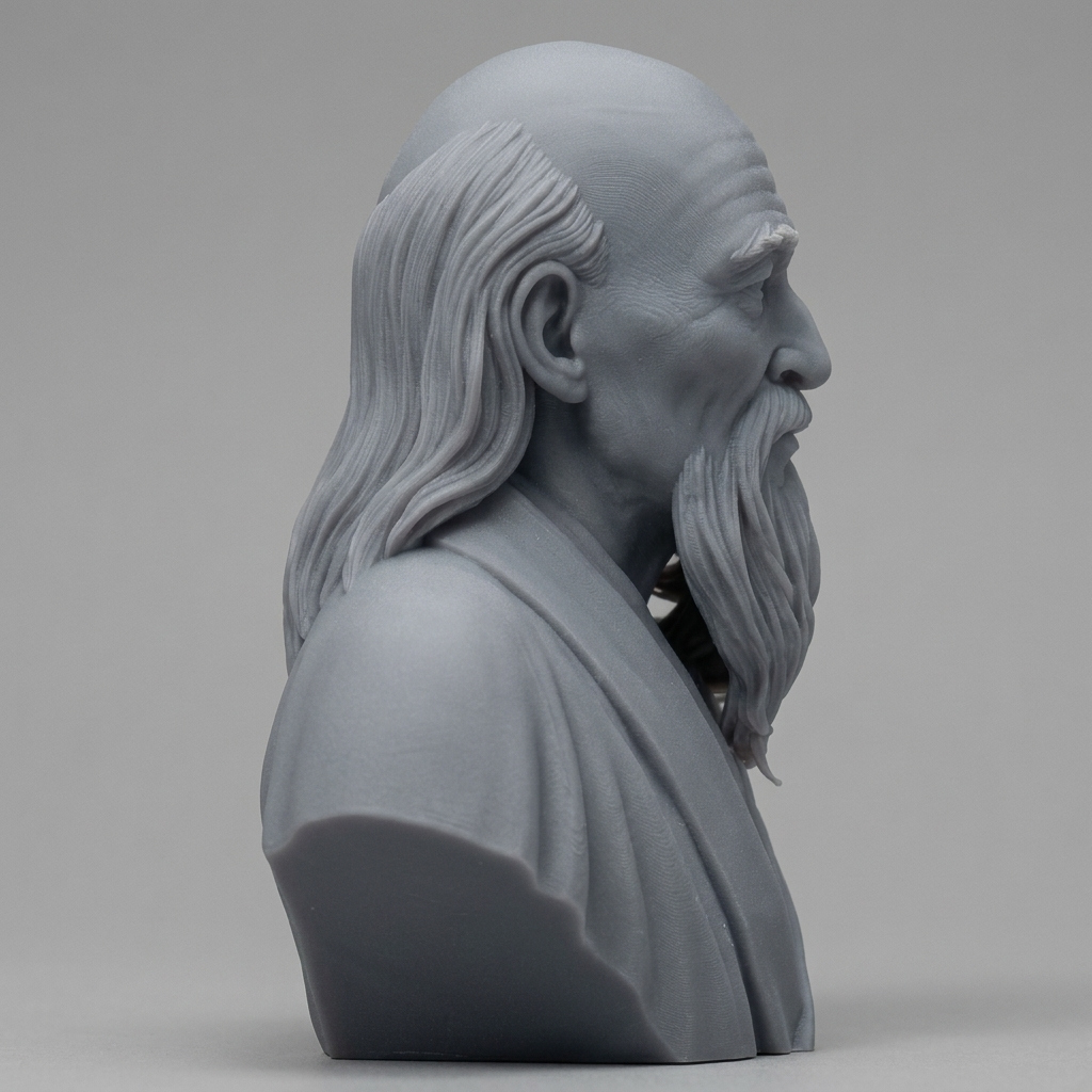 Laozi Taoist Philosopher Bust 3D Model