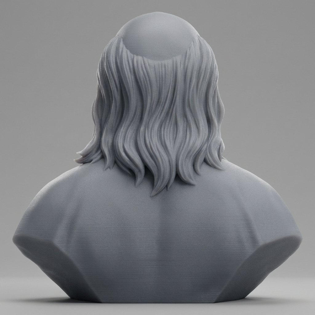 Laozi Taoist Philosopher Bust 3D Model