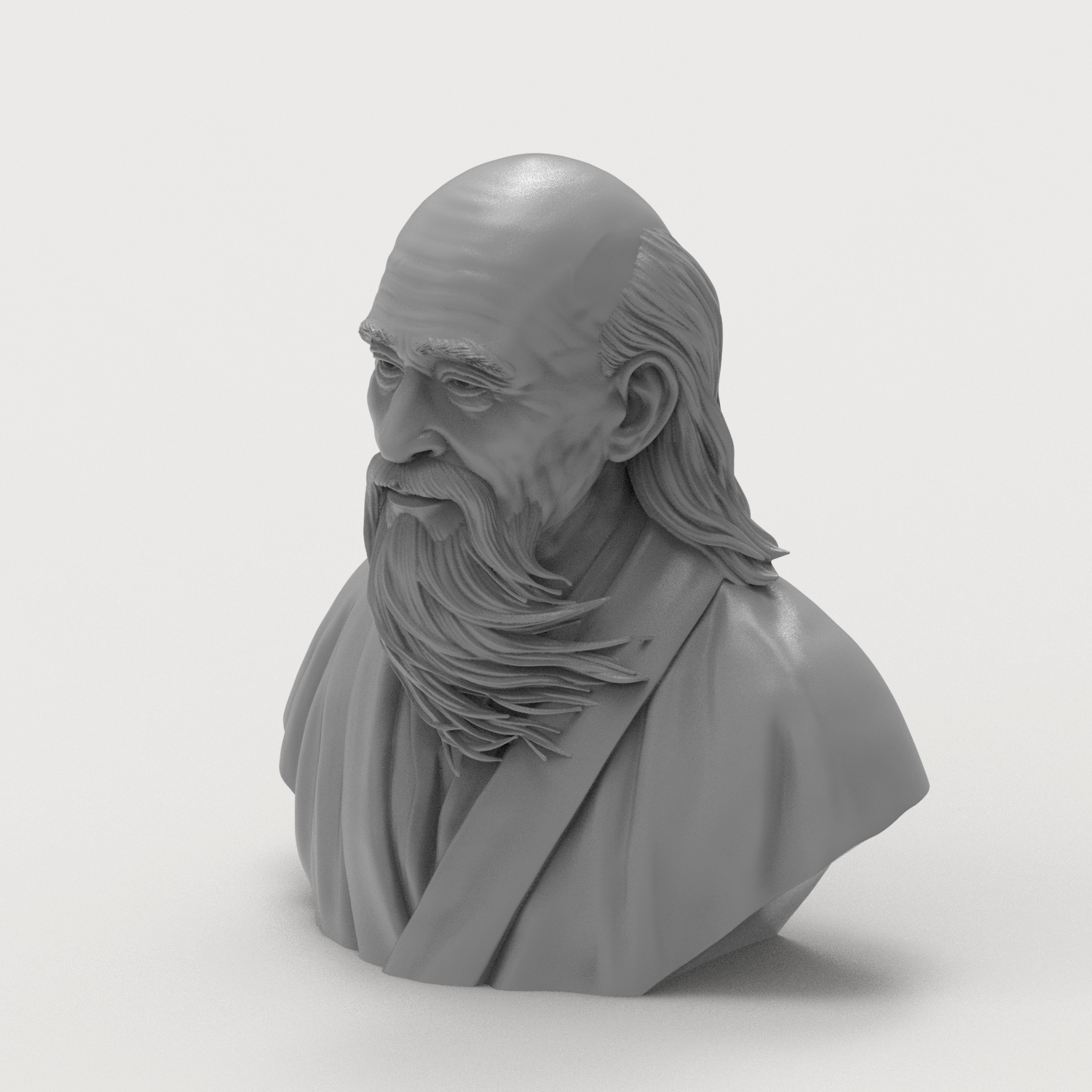 Laozi Taoist Philosopher Bust 3D Model