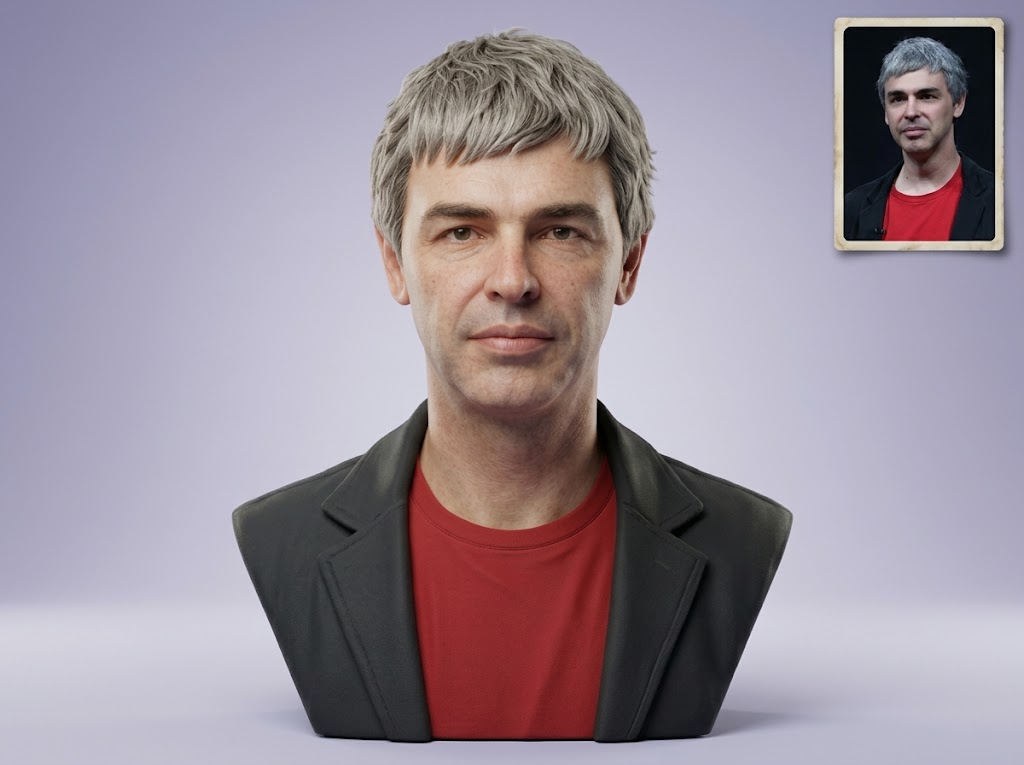 Larry Page Portrait Bust 3D Printable 3D Model