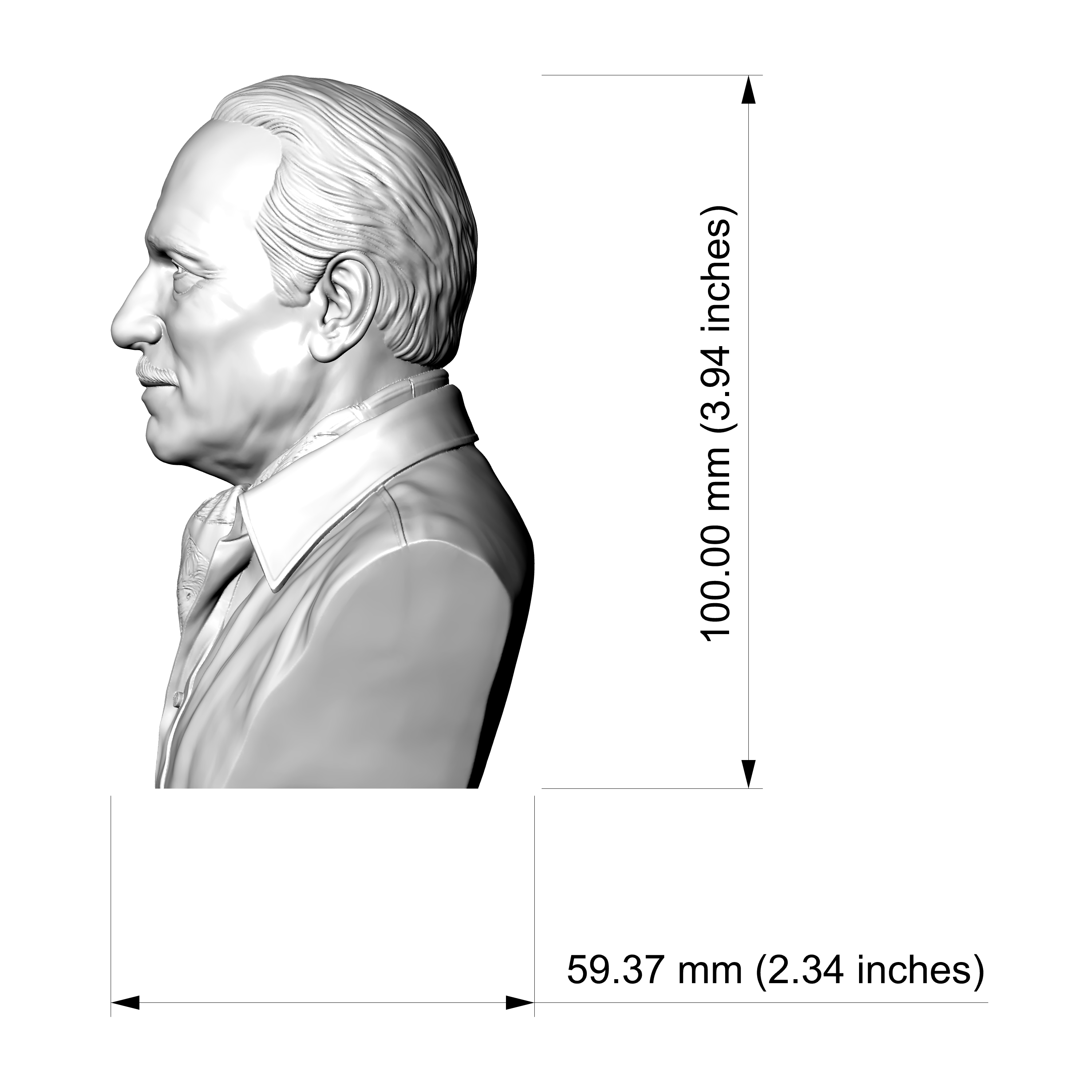 Laurence Olivier 3D Printable Bust 3D Model