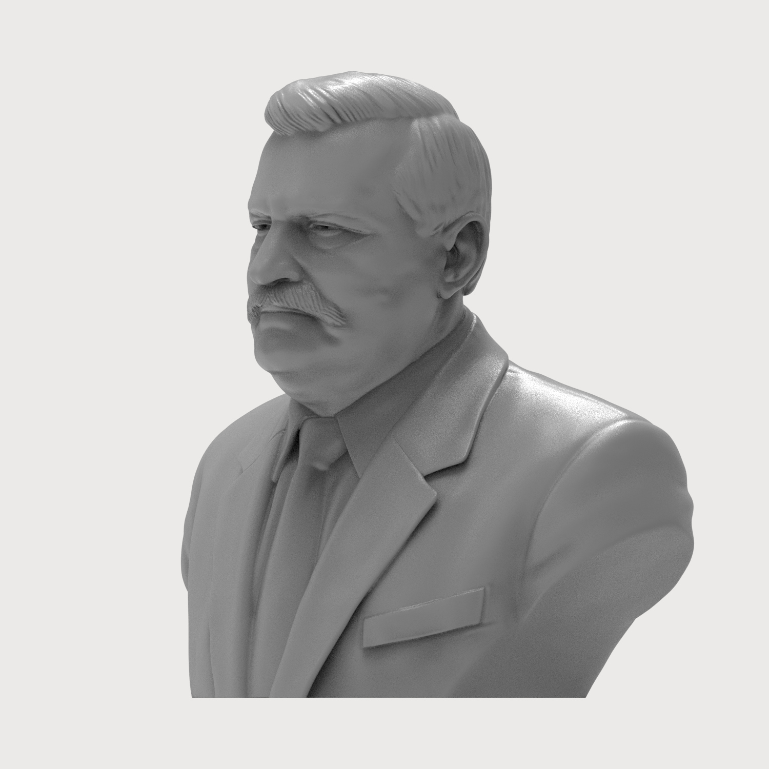 Lech Walesa 3D Printable Bust 3D Model