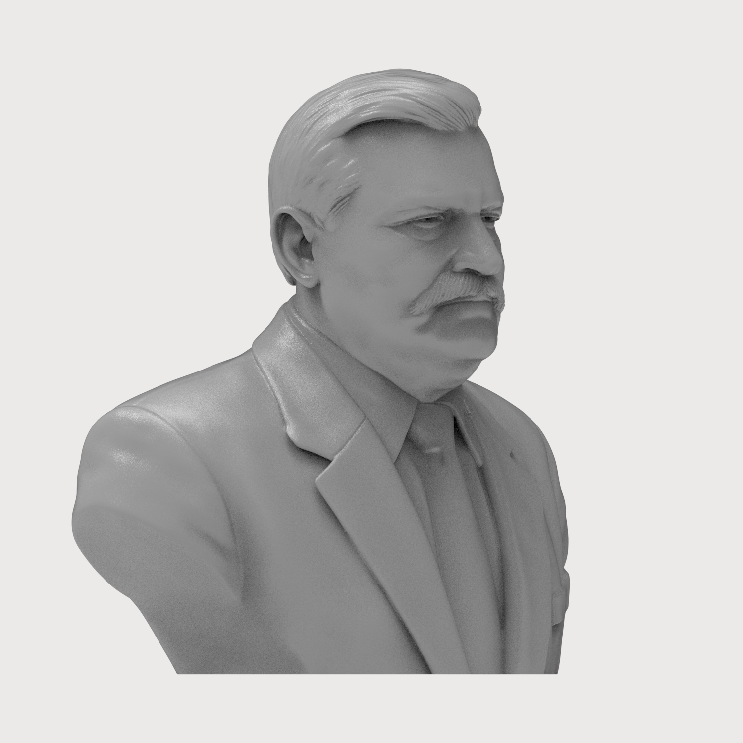 Lech Walesa 3D Printable Bust 3D Model