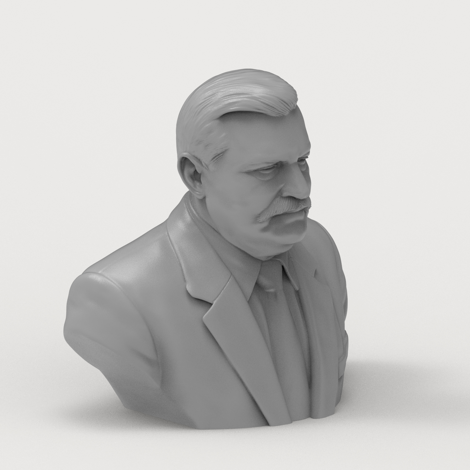 Lech Walesa 3D Printable Bust 3D Model