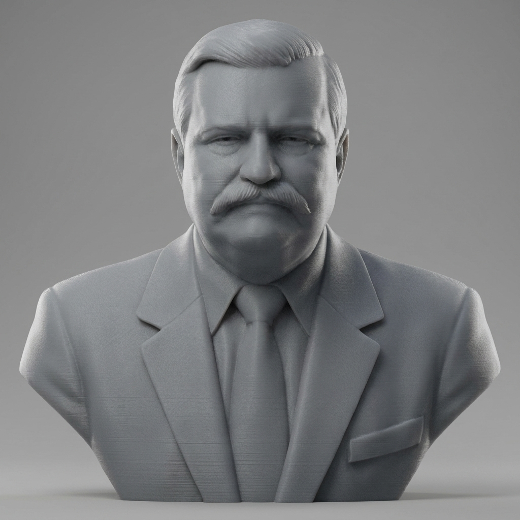 Lech Walesa 3D Printable Bust 3D Model