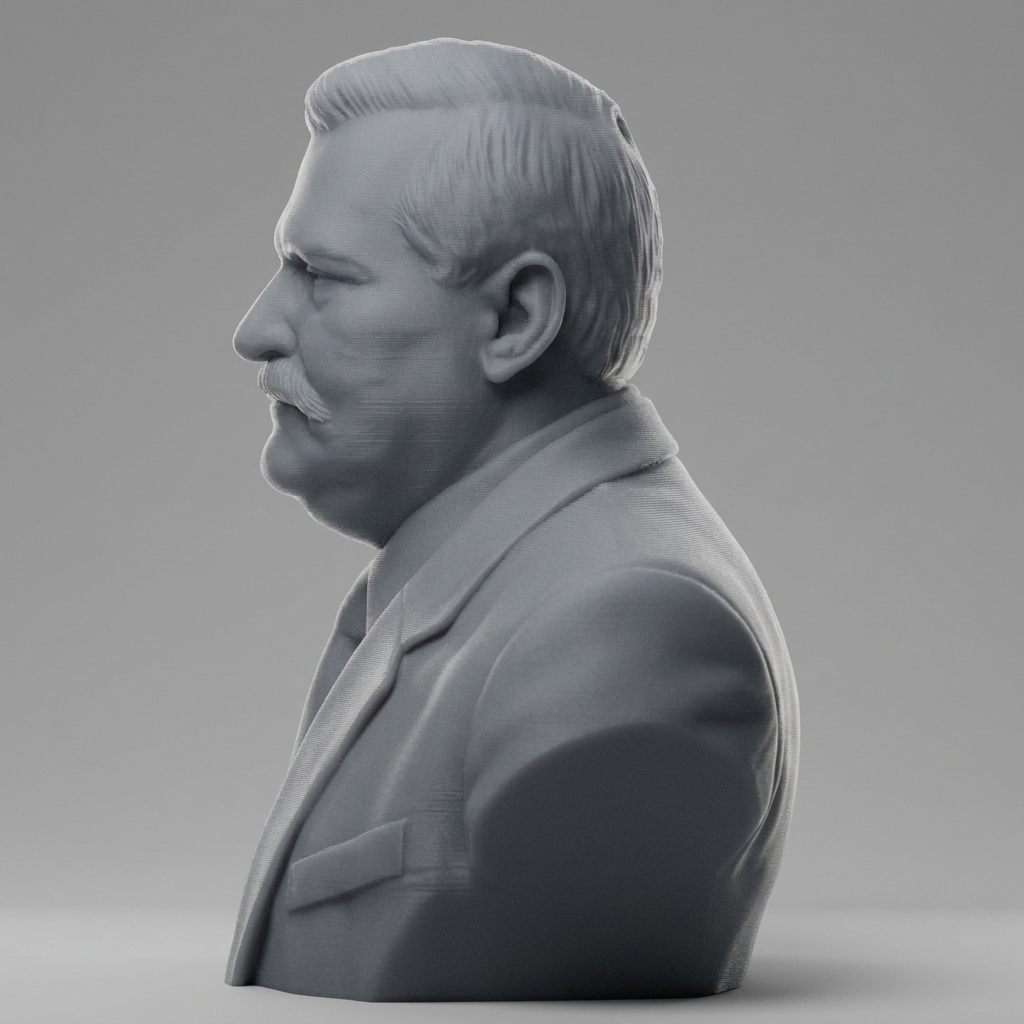 Lech Walesa 3D Printable Bust 3D Model