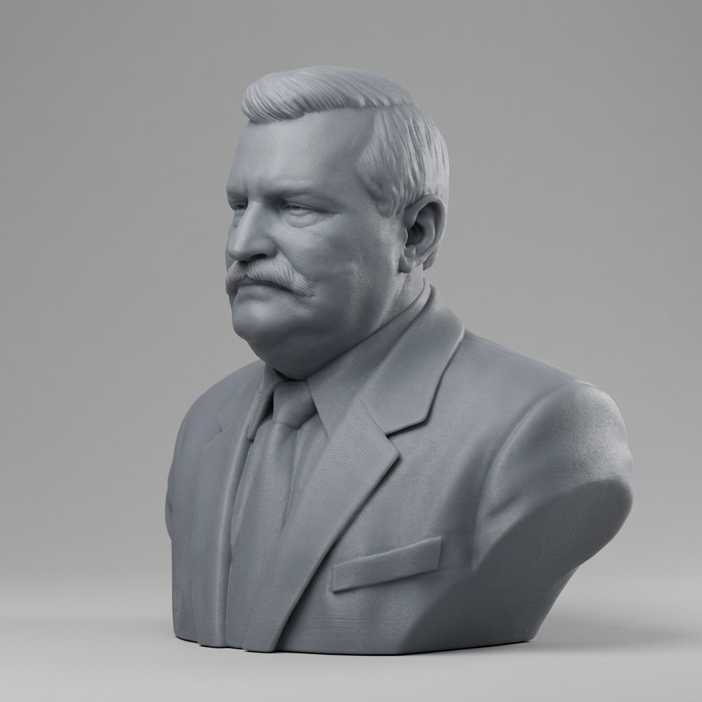 Lech Walesa 3D Printable Bust 3D Model
