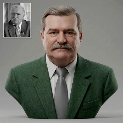 Lech Walesa 3D Printable Bust