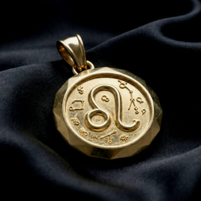 Leo “Faceted Zodiac MedallionPendant