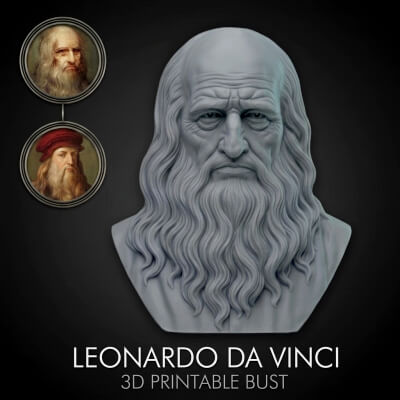 Leonardo da Vinci 3D Printable Bust