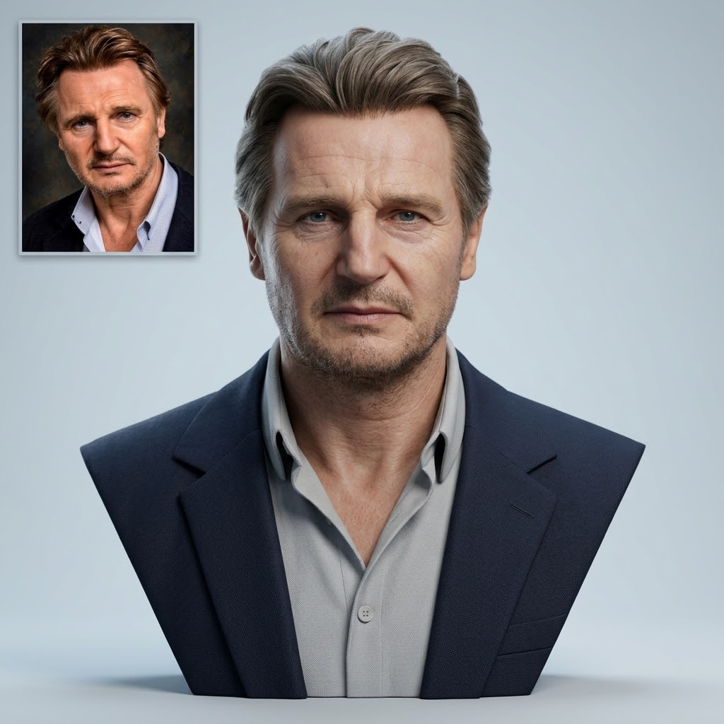 Liam Neeson 3D Printable Bust 3D Model