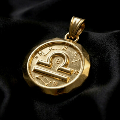 Libra “Faceted Zodiac MedallionPendant