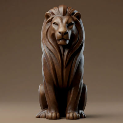 Lion Figurine 3D Print Model