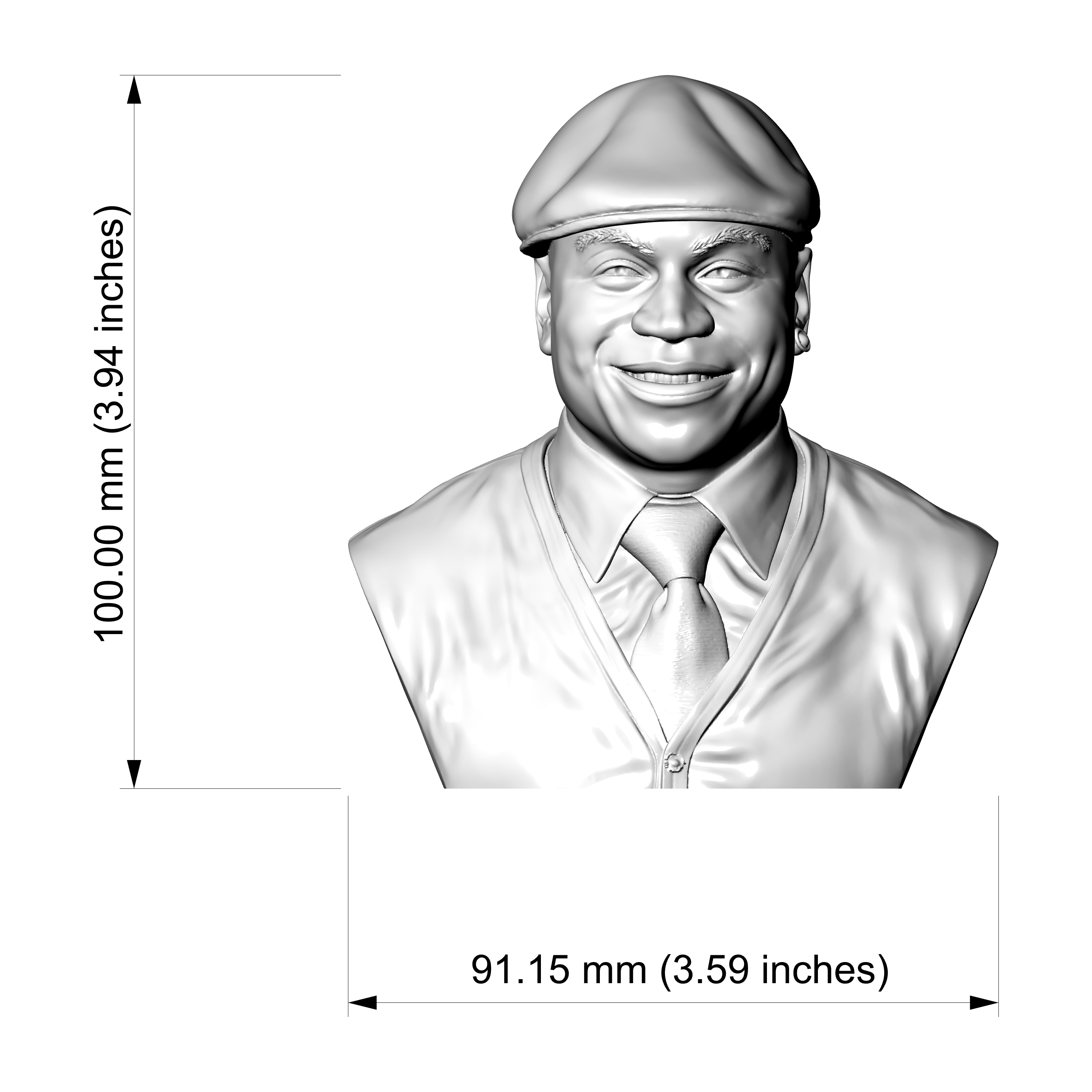 LL Cool J 3D Printable Bust 3D Model