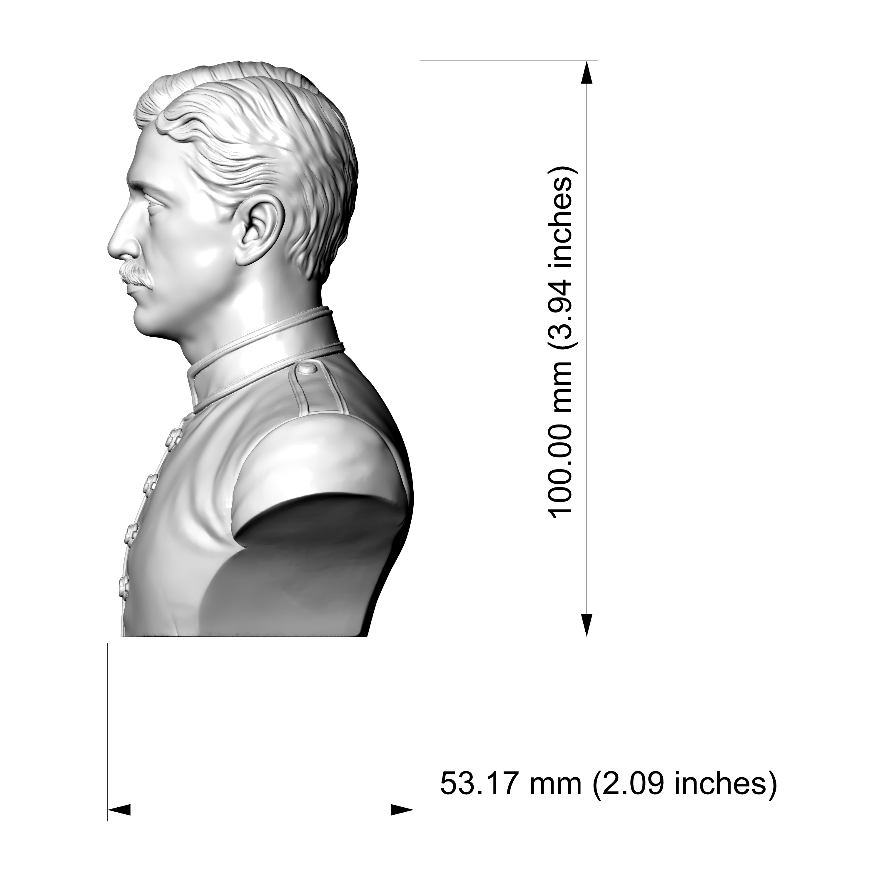 Louis-Napol&eacuteon 3D Printable Bust 3D Model