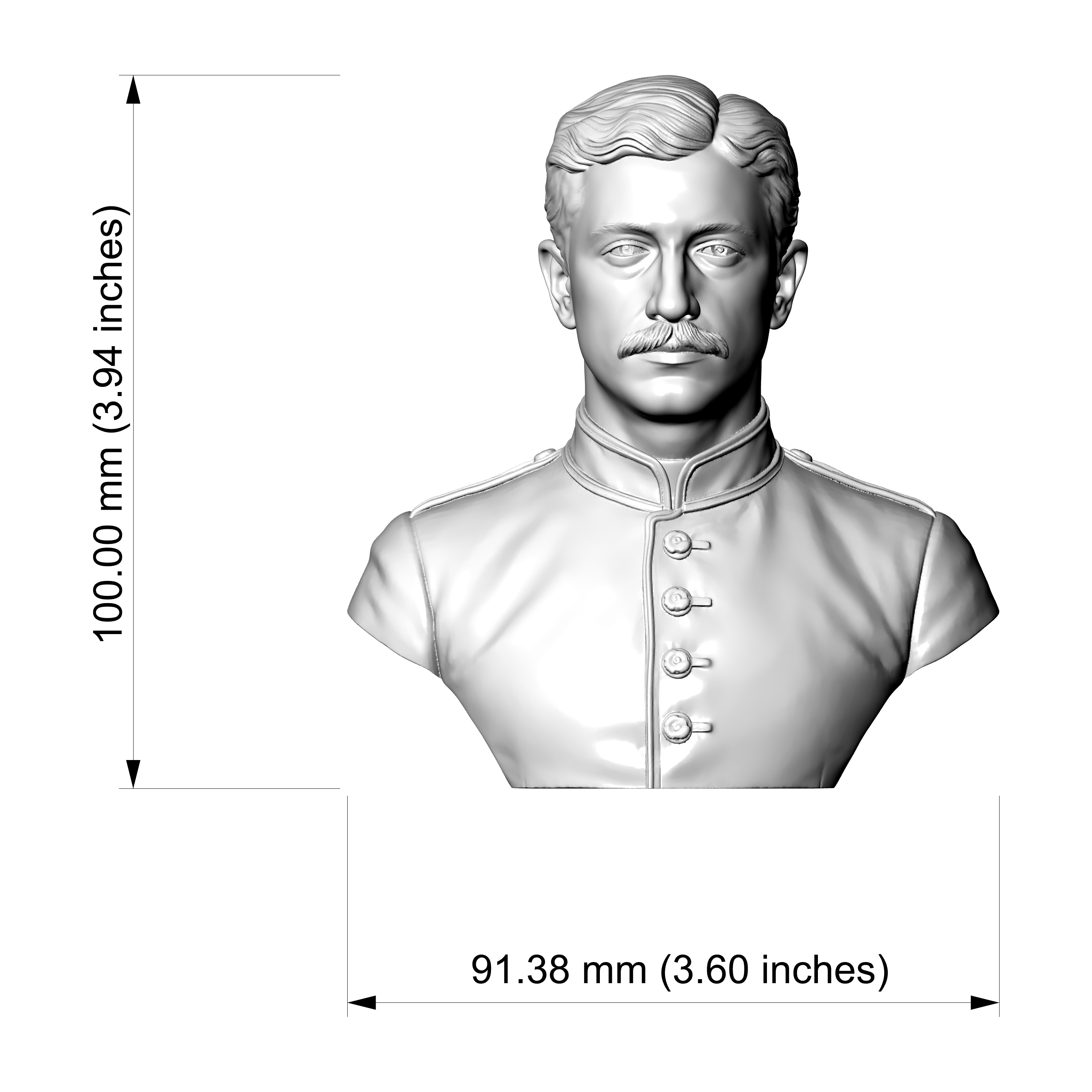 Louis-Napol&eacuteon 3D Printable Bust 3D Model