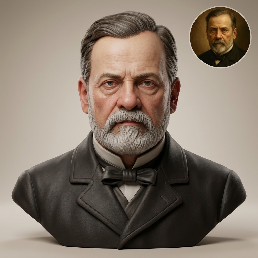 Louis Pasteur 3D Printable Bust 3D Model