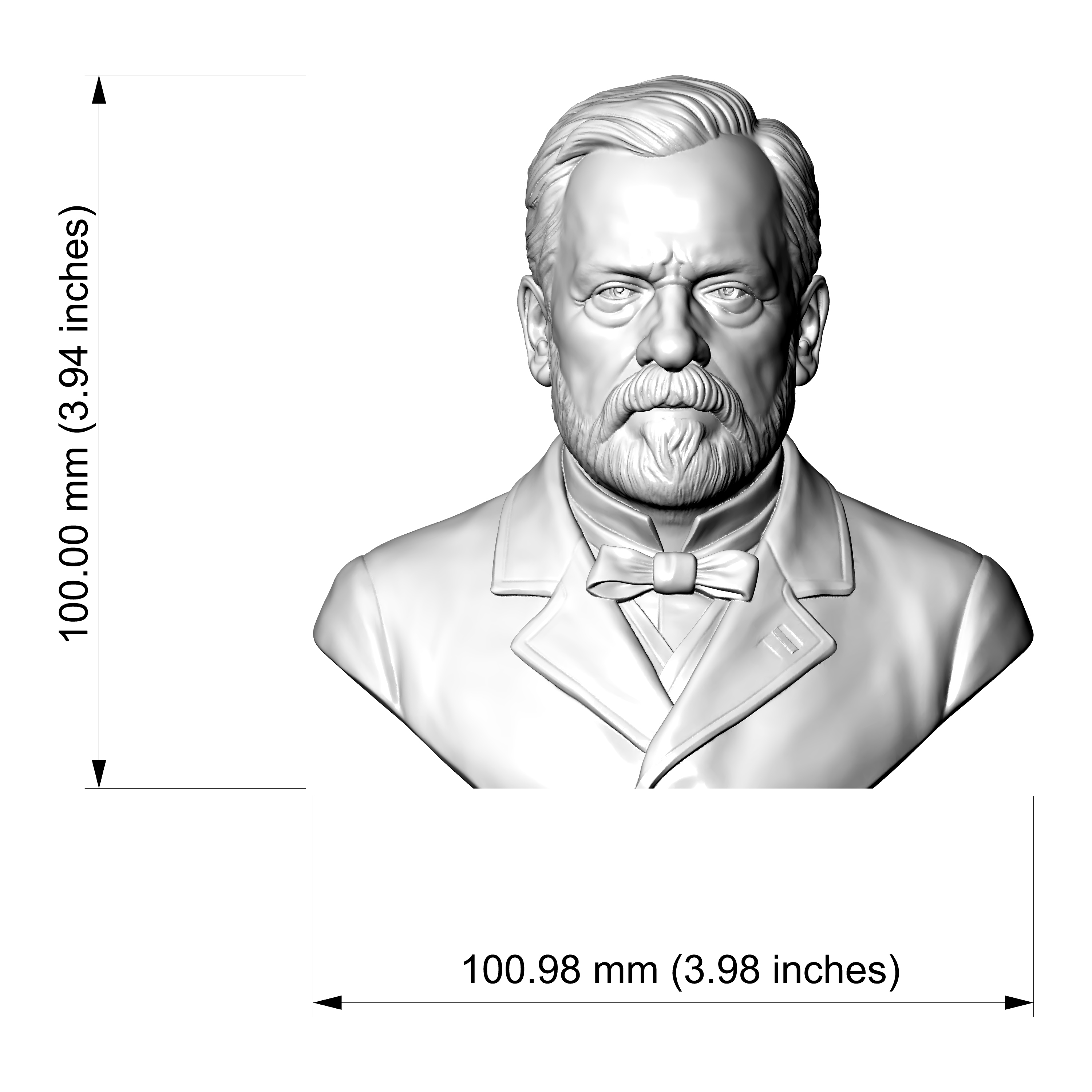 Louis Pasteur 3D Printable Bust 3D Model