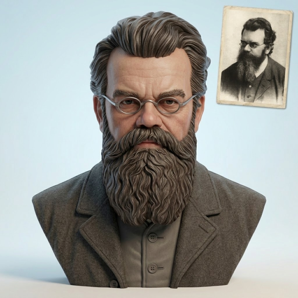 Ludwig Boltzmann 3D Printable Bust 3D Model