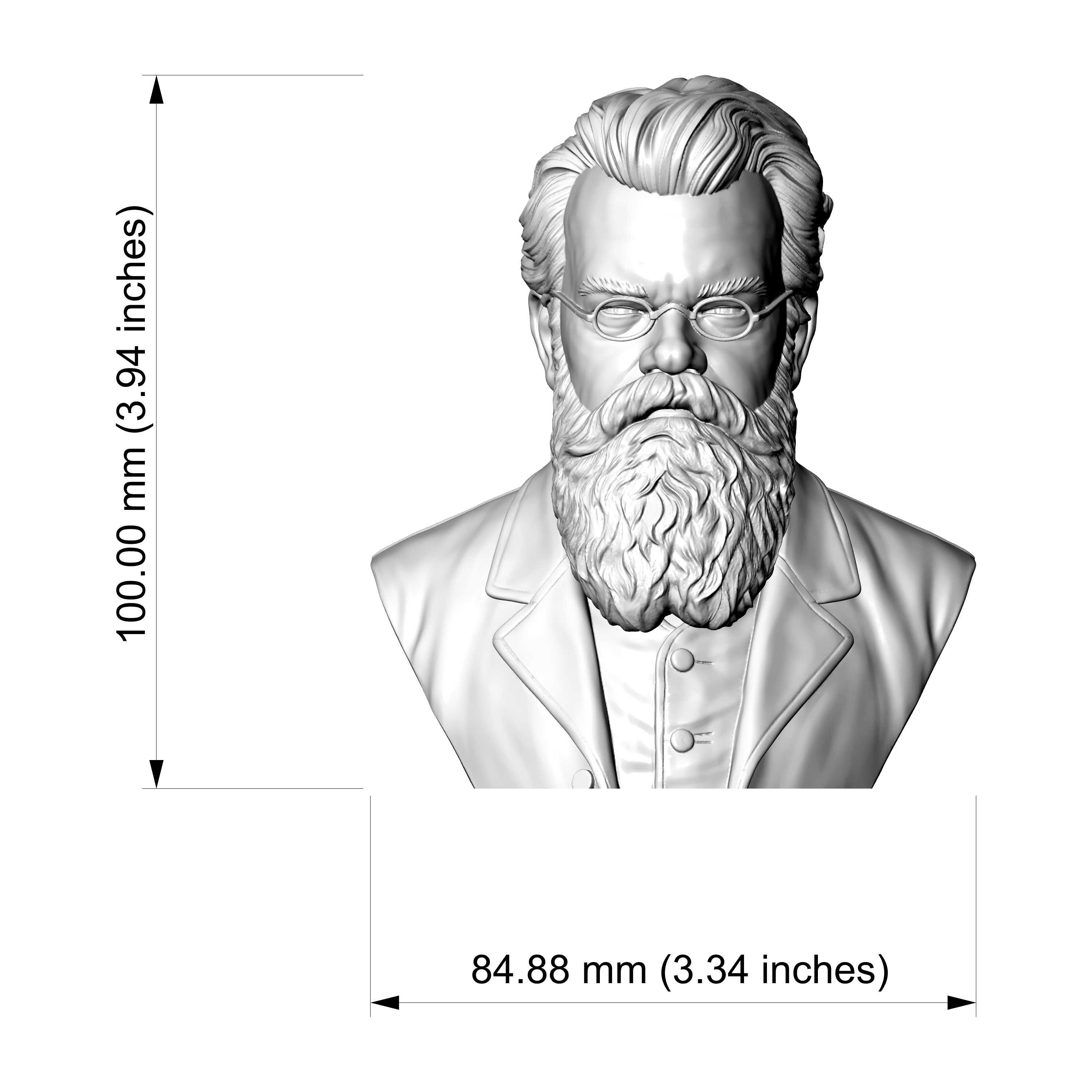 Ludwig Boltzmann 3D Printable Bust 3D Model