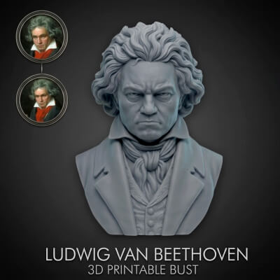 Ludwig van Beethoven 3D Printable Bust