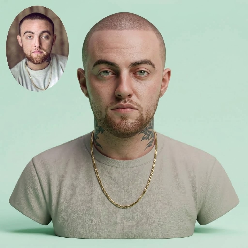 Mac Miller 3D Printable Bust 3D Model