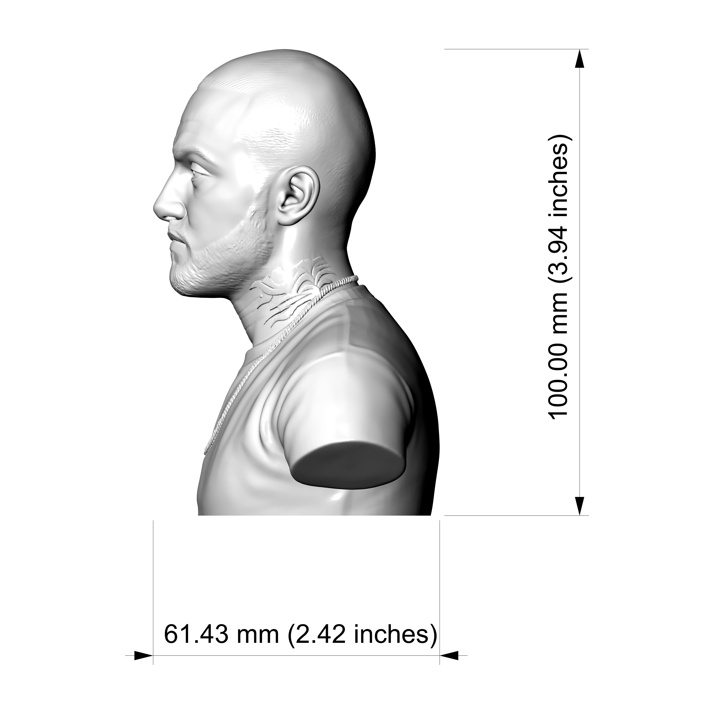 Mac Miller 3D Printable Bust 3D Model