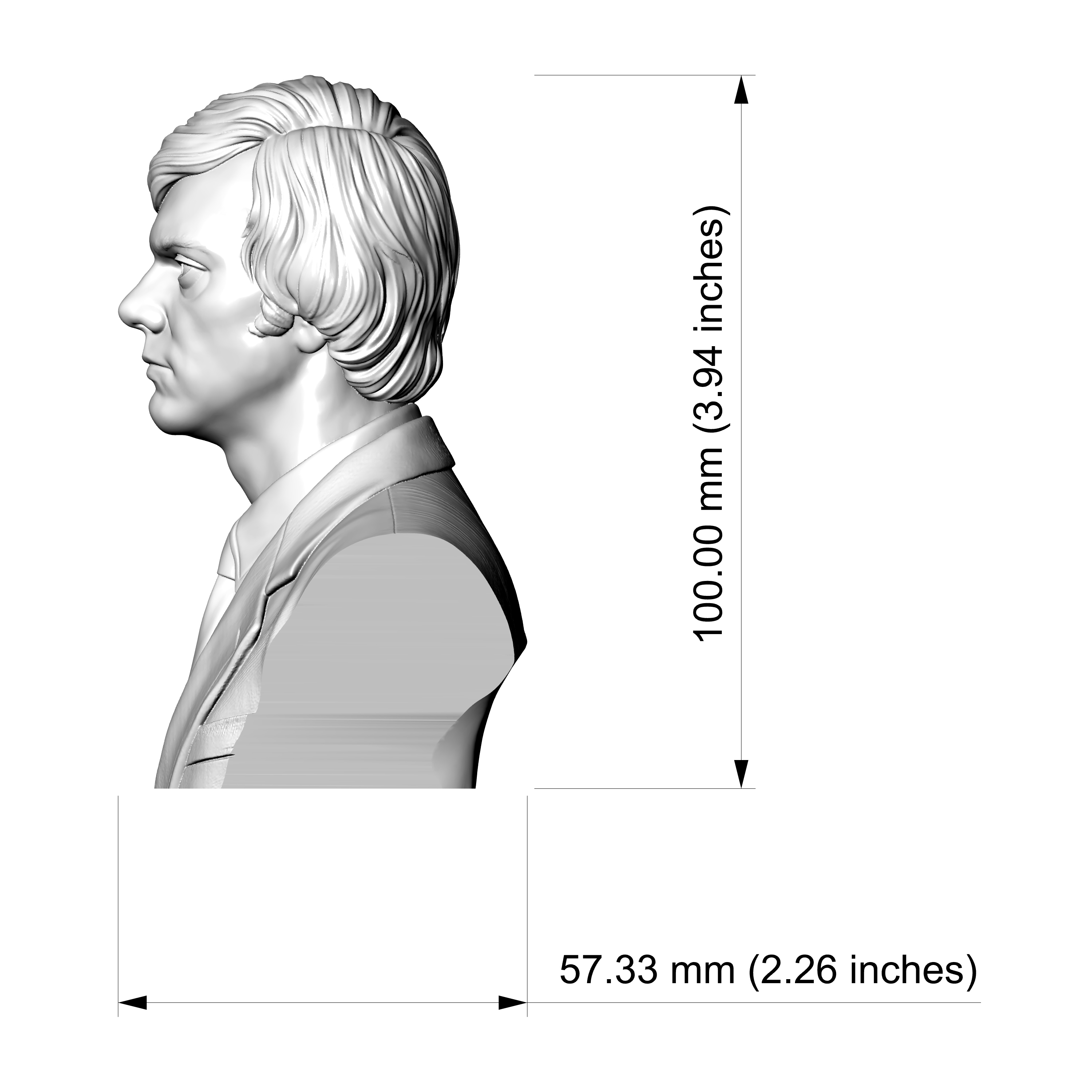 Malcolm McDowell A Clockwork Orange 3D Printable Bust 3D Model