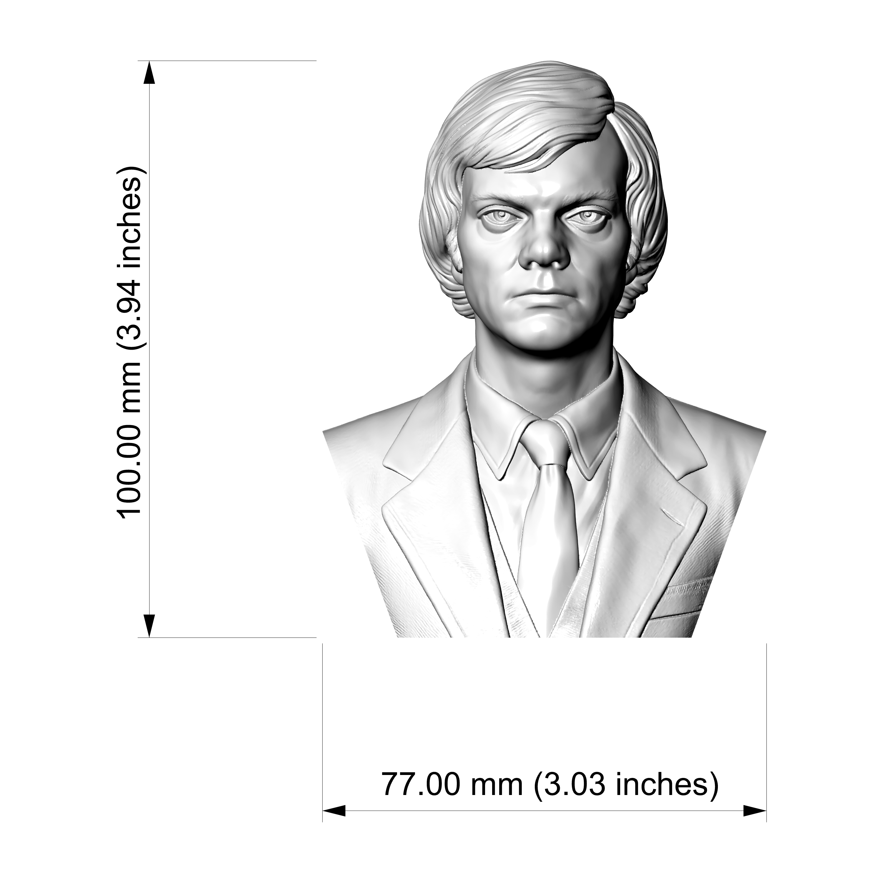 Malcolm McDowell A Clockwork Orange 3D Printable Bust 3D Model