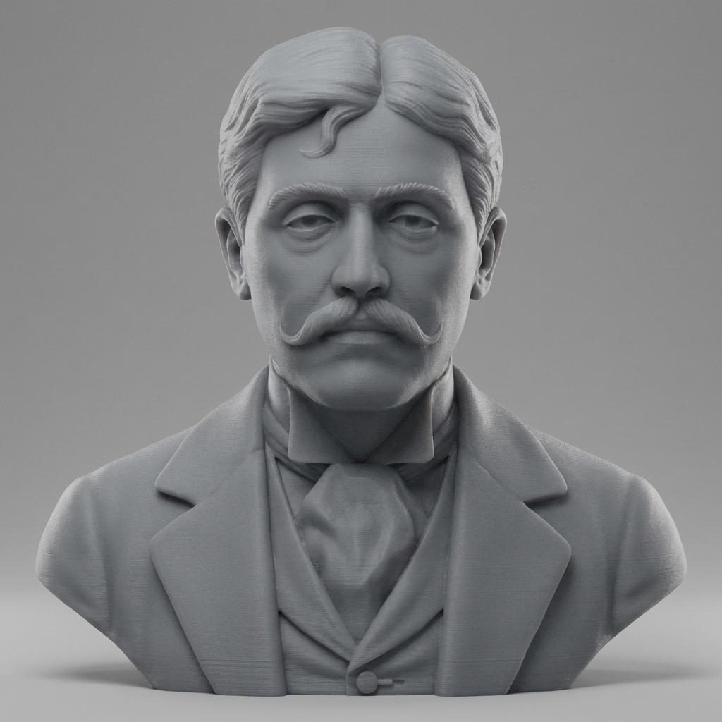 Marcel Proust French Author Portrait Bust 3D Model