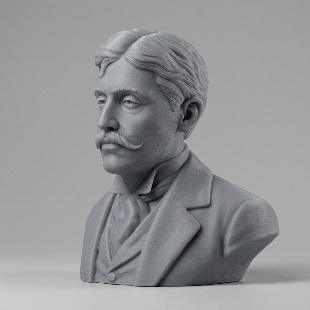 Marcel Proust French Author Portrait Bust 3D Model