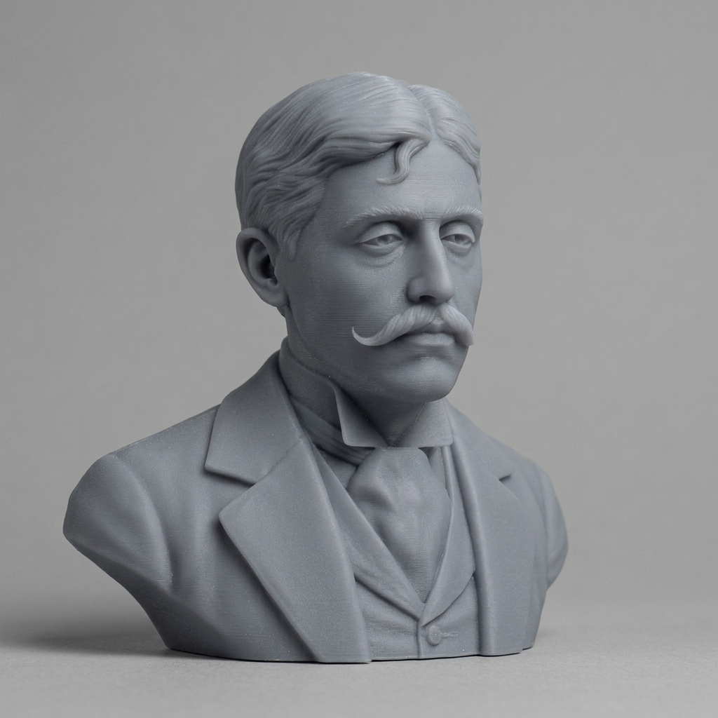 Marcel Proust French Author Portrait Bust 3D Model