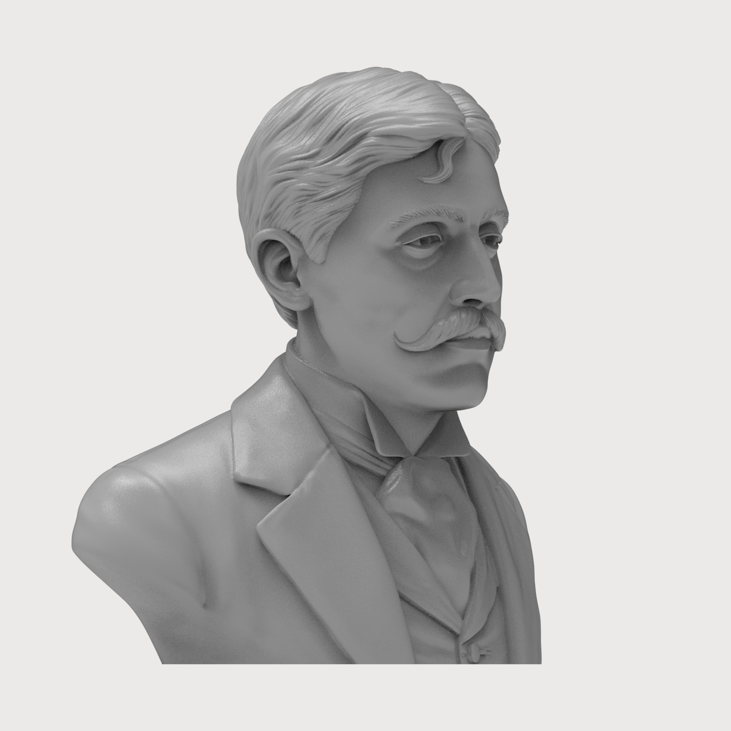 Marcel Proust French Author Portrait Bust 3D Model
