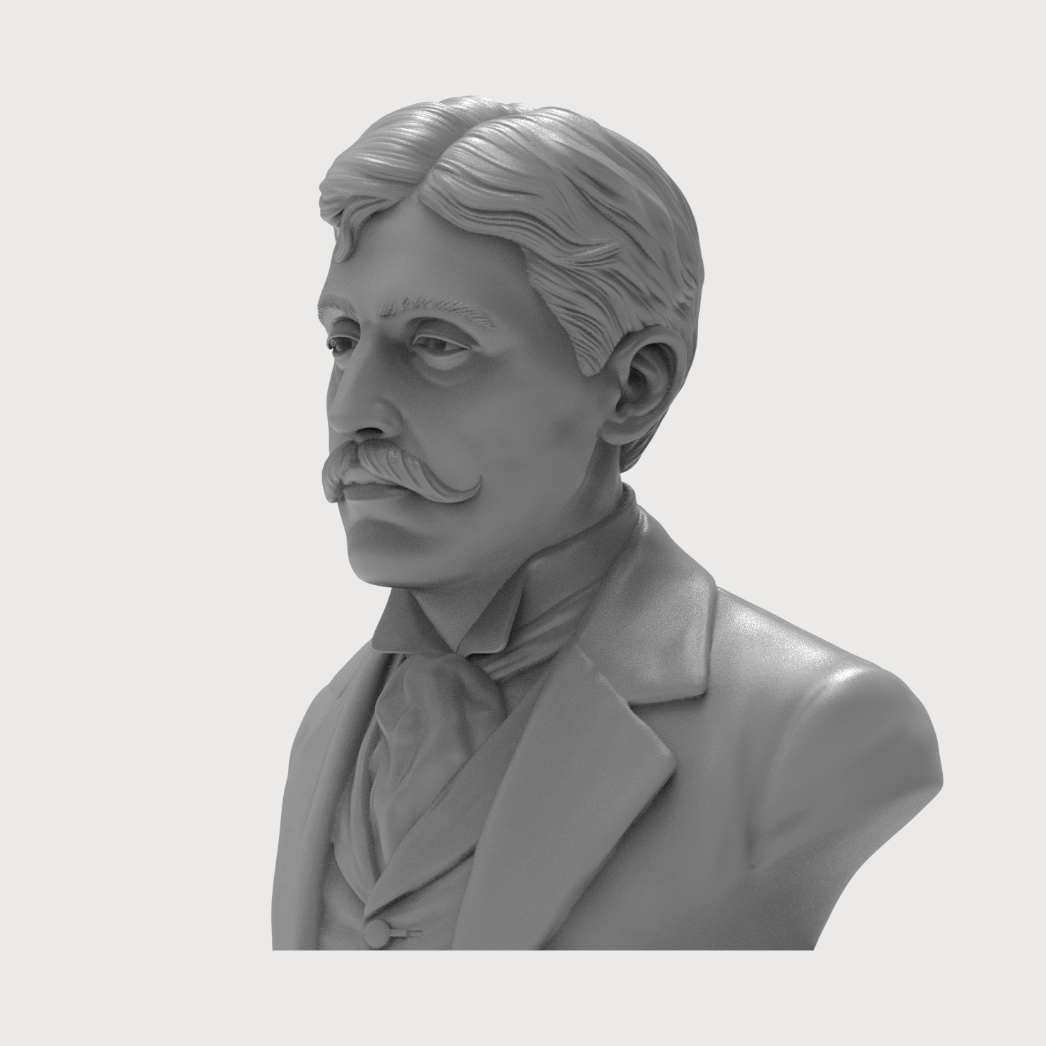 Marcel Proust French Author Portrait Bust 3D Model