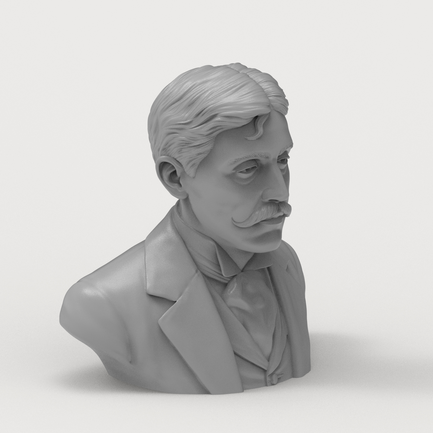 Marcel Proust French Author Portrait Bust 3D Model