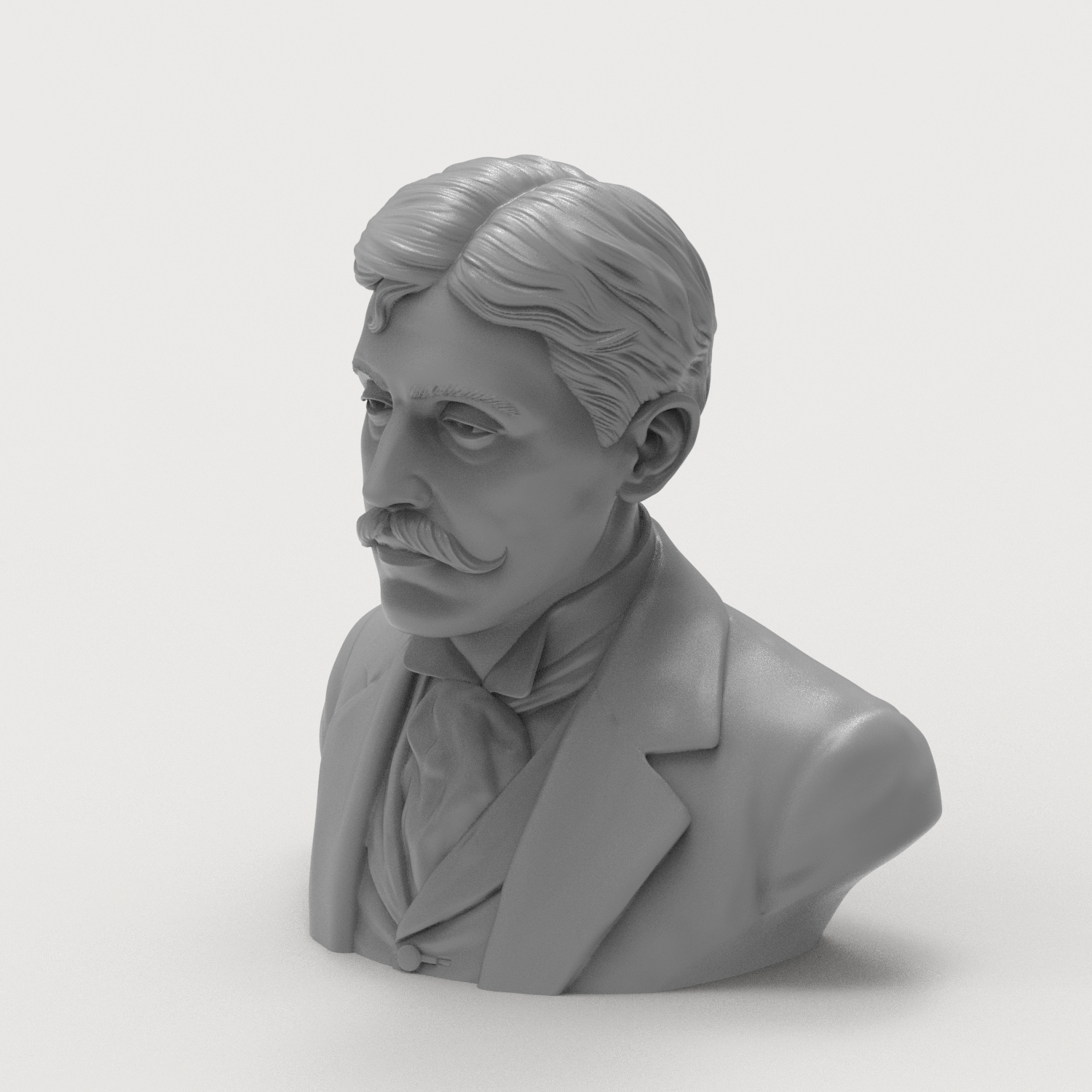 Marcel Proust French Author Portrait Bust 3D Model