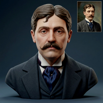 Marcel Proust French Author Portrait Bust