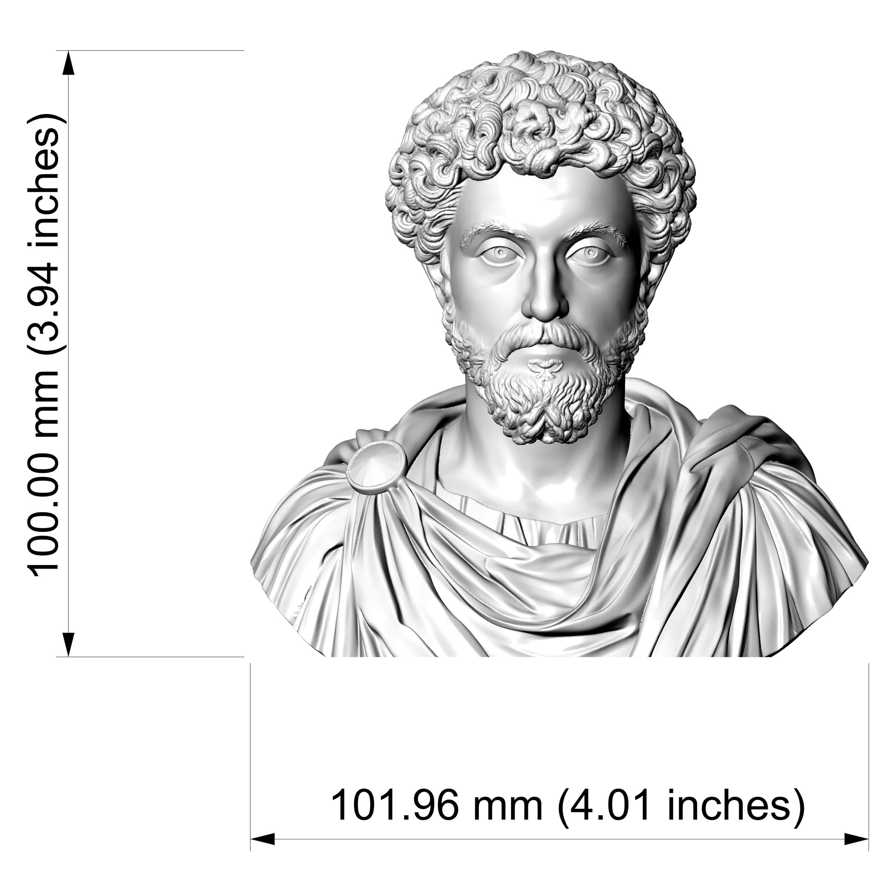 Marcus Aurelius Roman Emperor Bust 3D Model