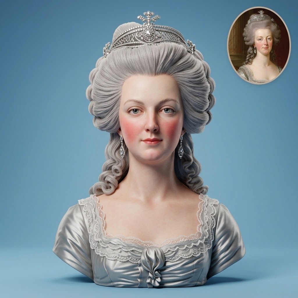 Marie Antoinette 3D Printable Bust 3D Model