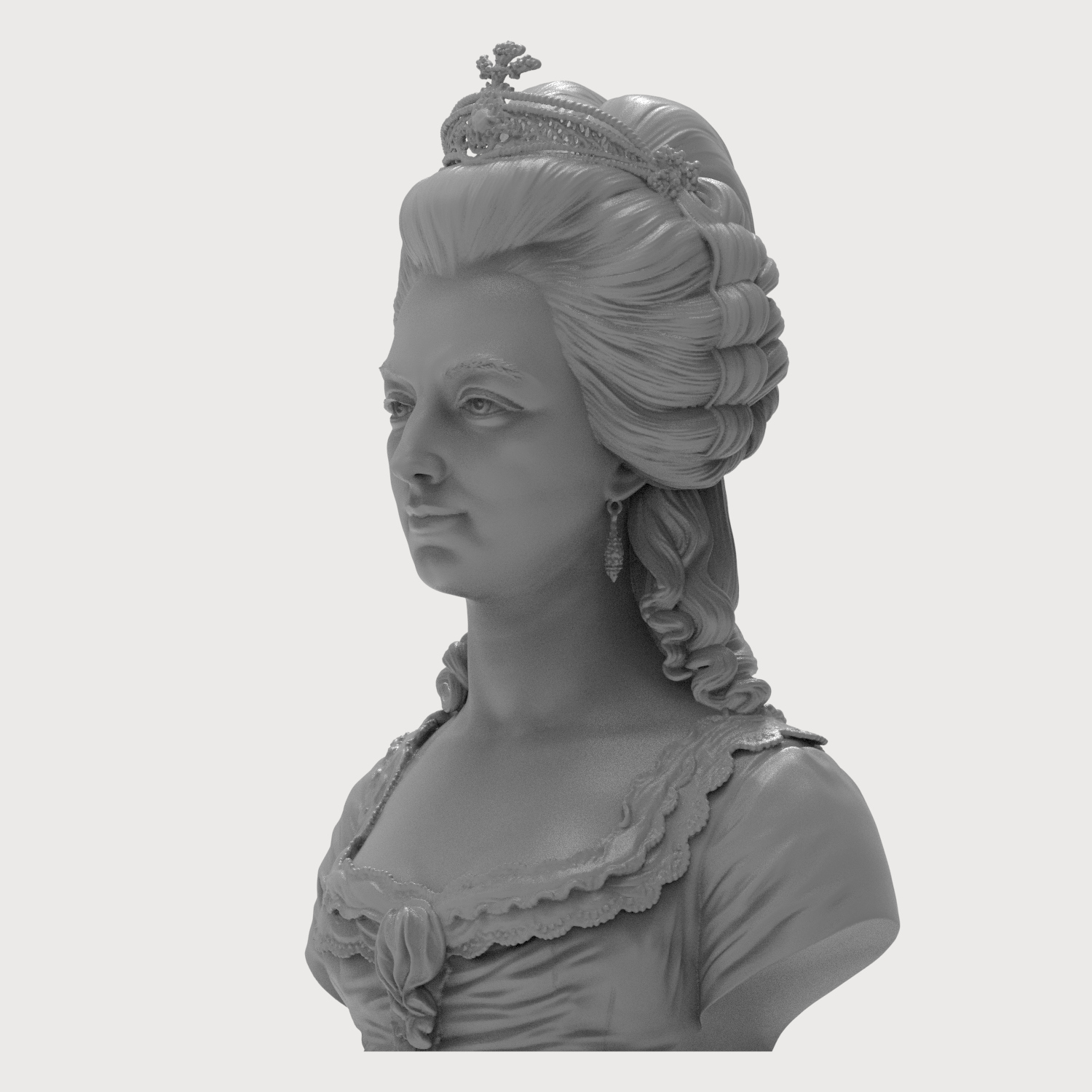 Marie Antoinette 3D Printable Bust 3D Model