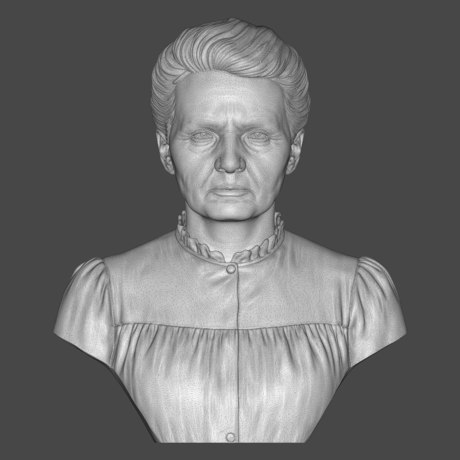 Marie Curie 3D Printable Bust 3D Model