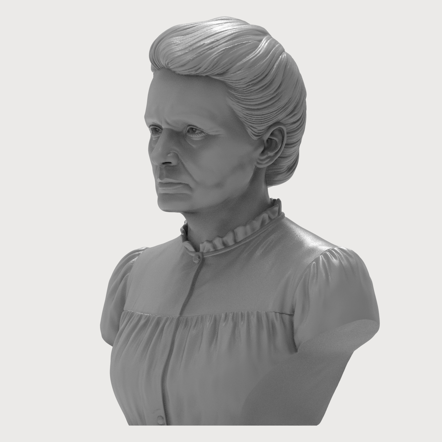 Marie Curie 3D Printable Bust 3D Model