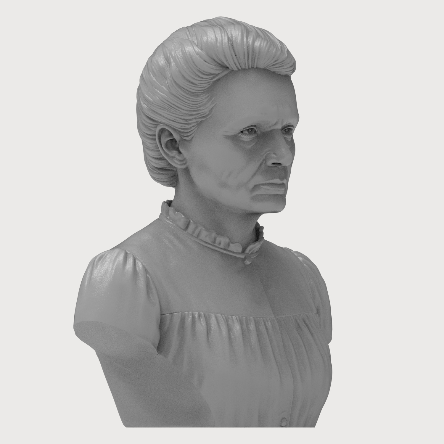 Marie Curie 3D Printable Bust 3D Model