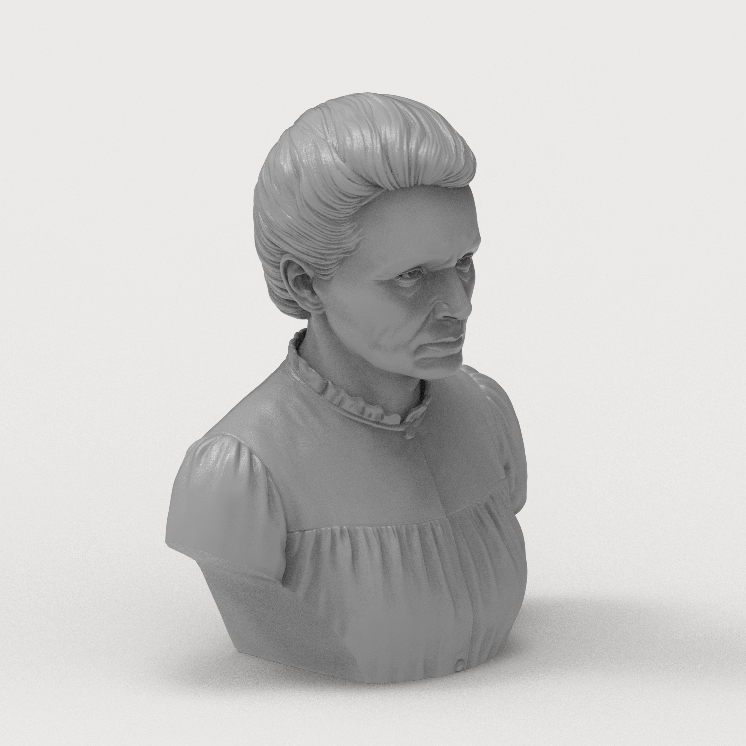 Marie Curie 3D Printable Bust 3D Model