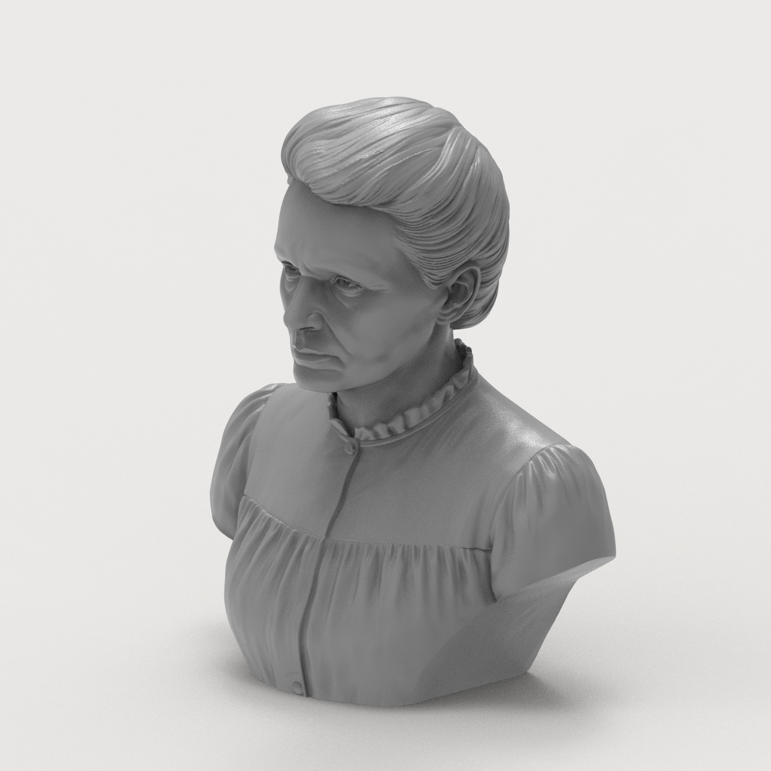 Marie Curie 3D Printable Bust 3D Model