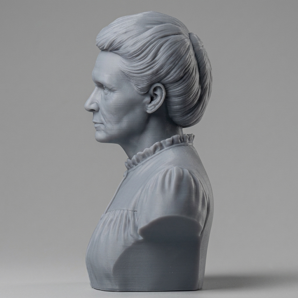 Marie Curie 3D Printable Bust 3D Model