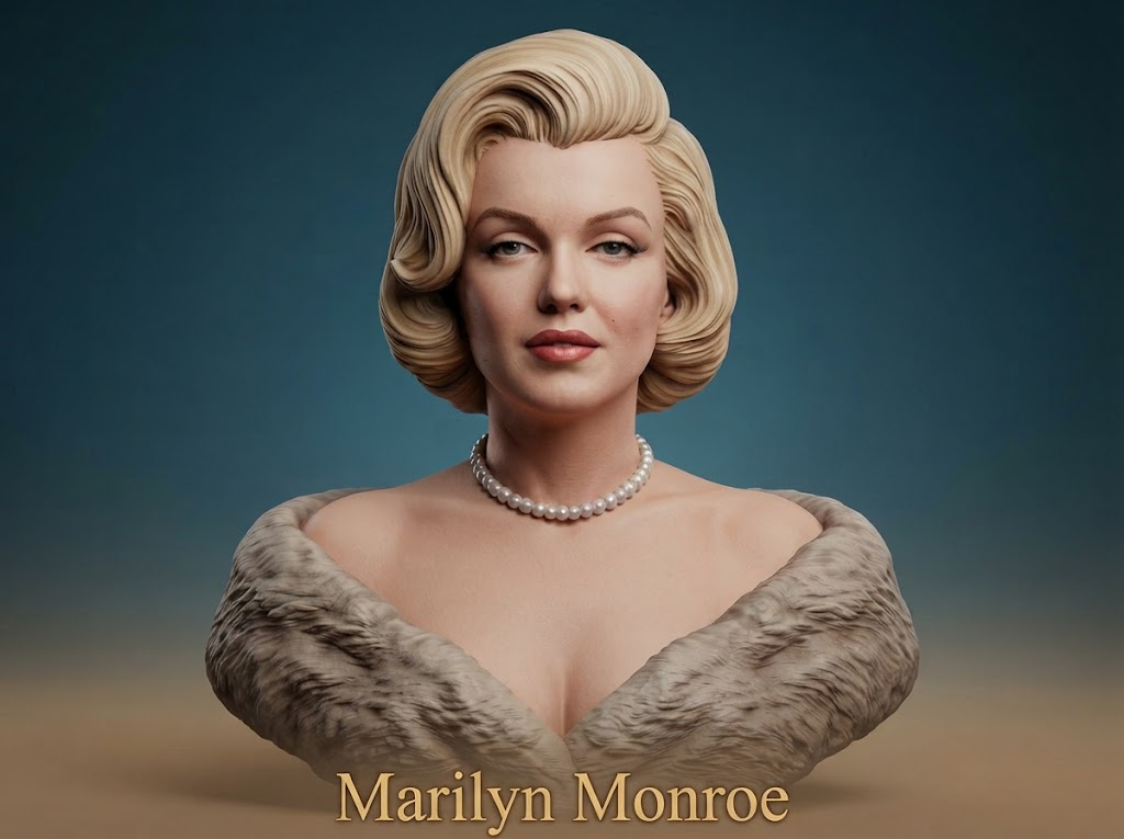 Marilyn Monroe Bust 3D Printable 3D Model
