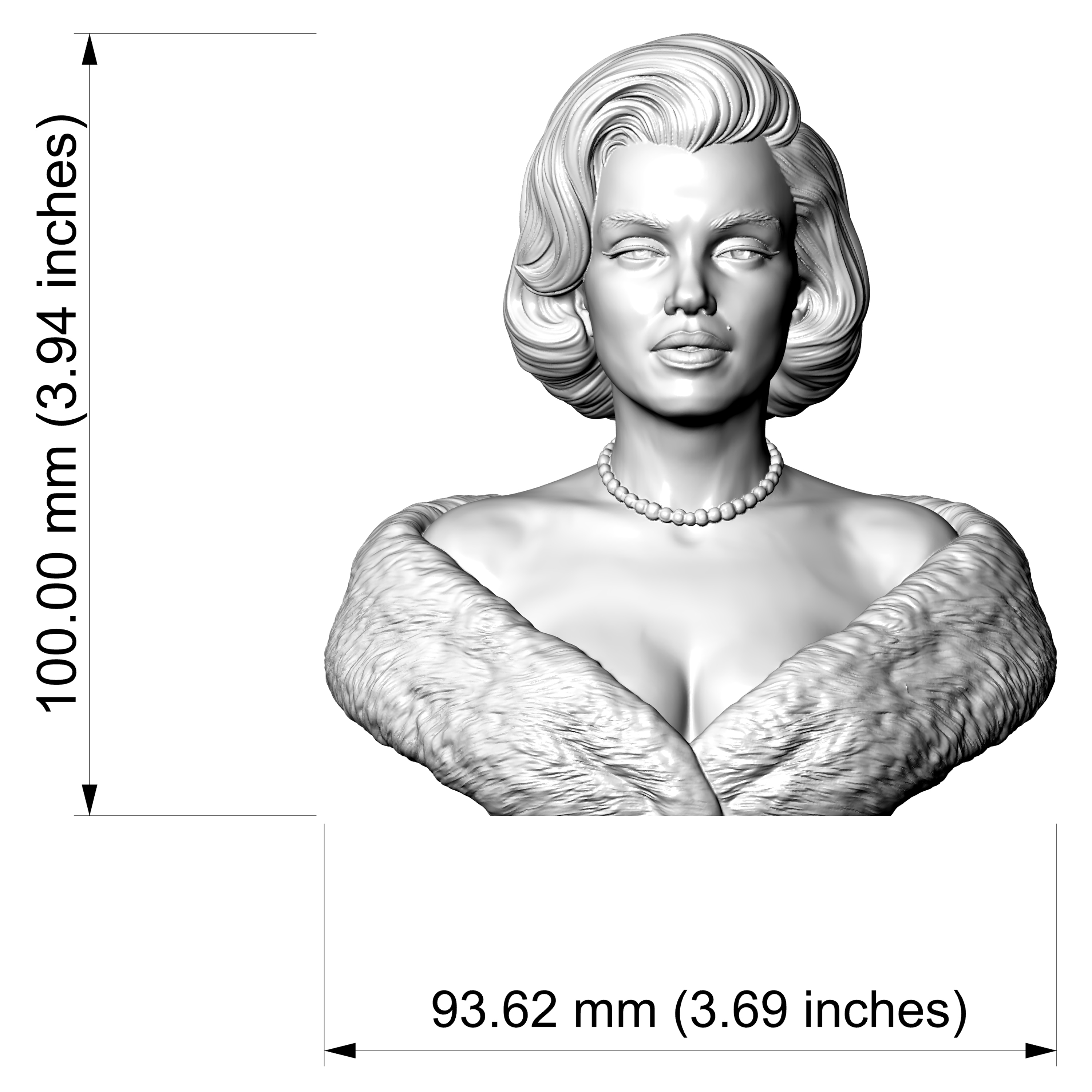 Marilyn Monroe Bust 3D Printable 3D Model