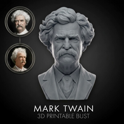 Mark Twain 3D Printable Bust