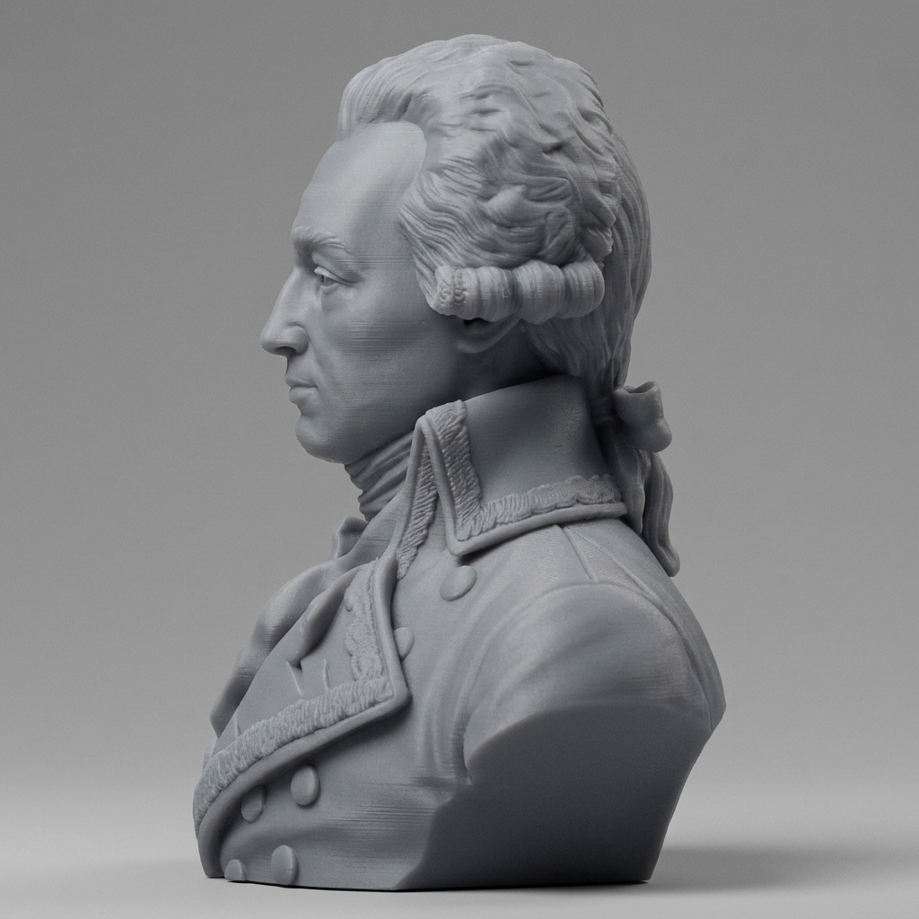 Marquis de Lafayette Historical Military Bust 3D Model